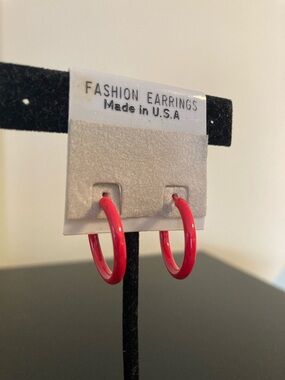 Fashion Jewelry Red Hoop Earrings
